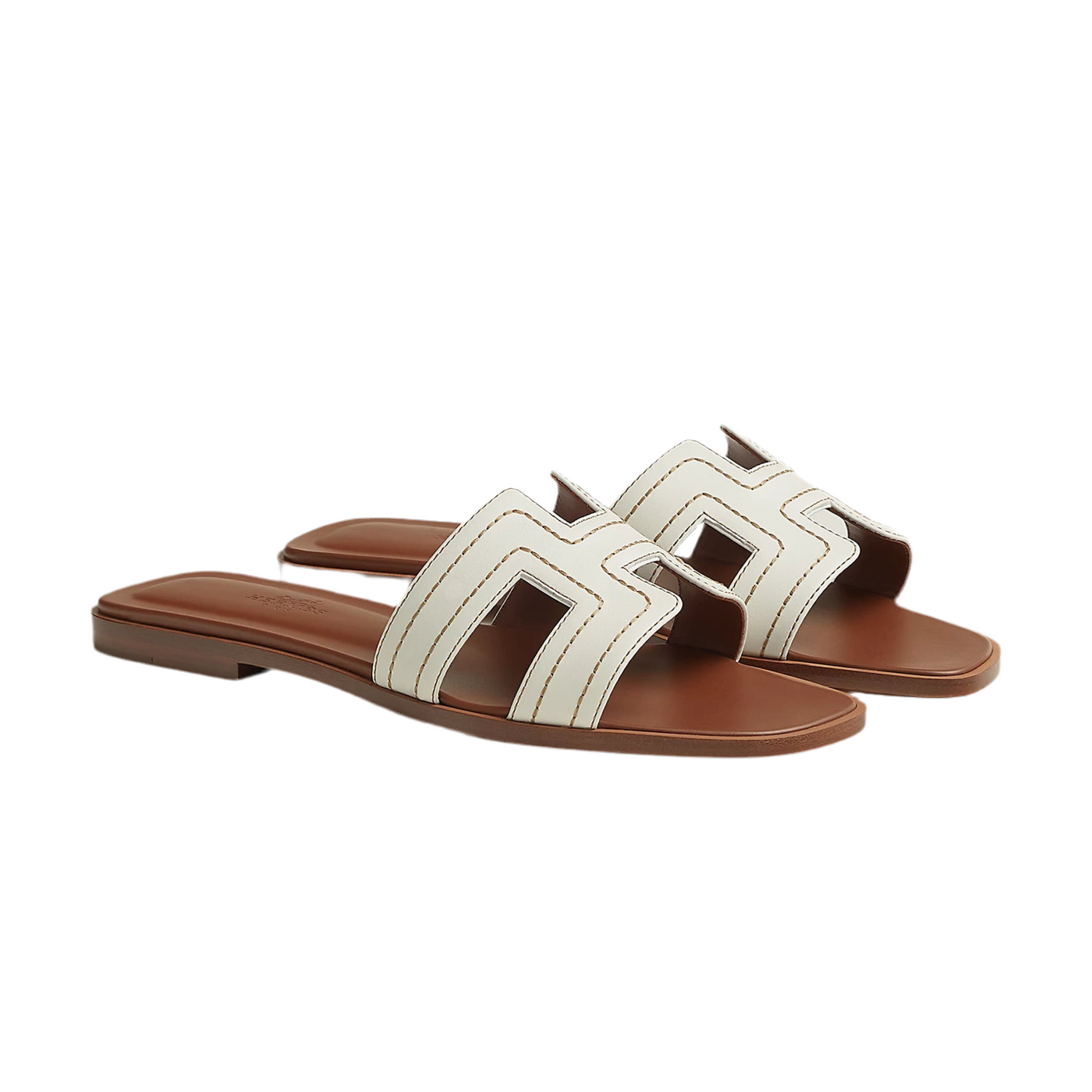 Sandales  - Blanc / Marron